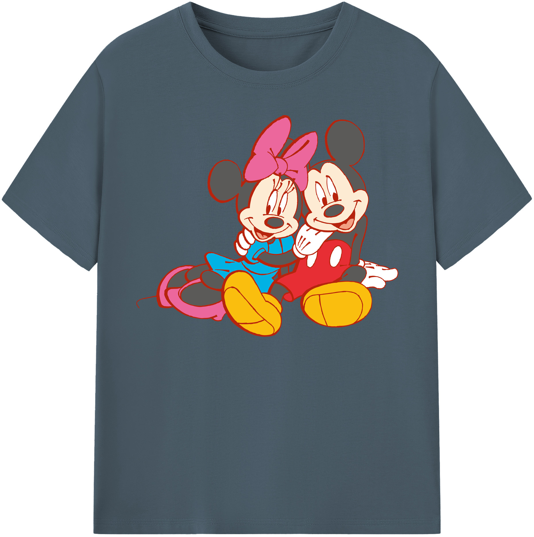 （画像用） ミッキーマウス Mickey Mouse 綿100％半袖Tシャツ（フロントプリント）